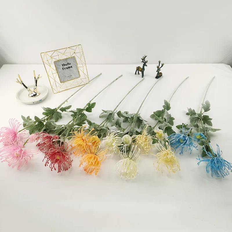7-teiliges Set Künstliche Krabbenkrallen-Chrysanthemen aus Plastik, Deko-Blumen für Hochzeit, Fotostudio, Dekorative Blumen-Accessoires für Zuhause – Detail 8