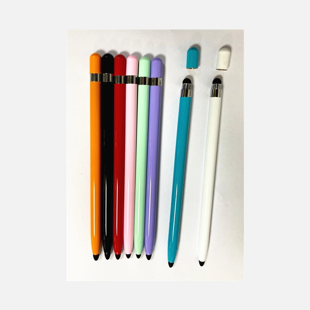 Dual Heads Ends Stylus Portable Tablet Smartphone Universal Replacement Soft Nib Writing Drawing Capacitive Touch Screen Pencil