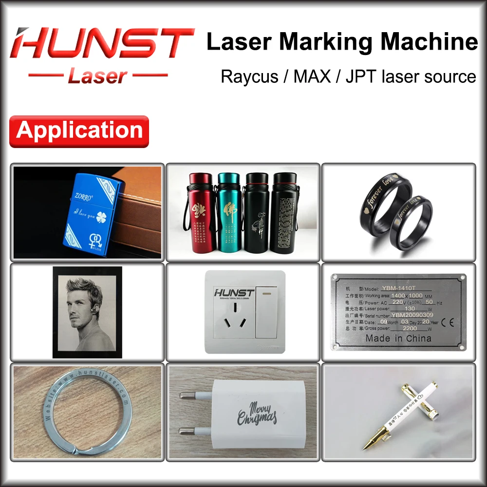 Hunst Metal Laser Marking Machine with JPT Raycus Max  20W 30W Portable Foldable Mini Fiber Laser Engraver for DIY Marking Gift