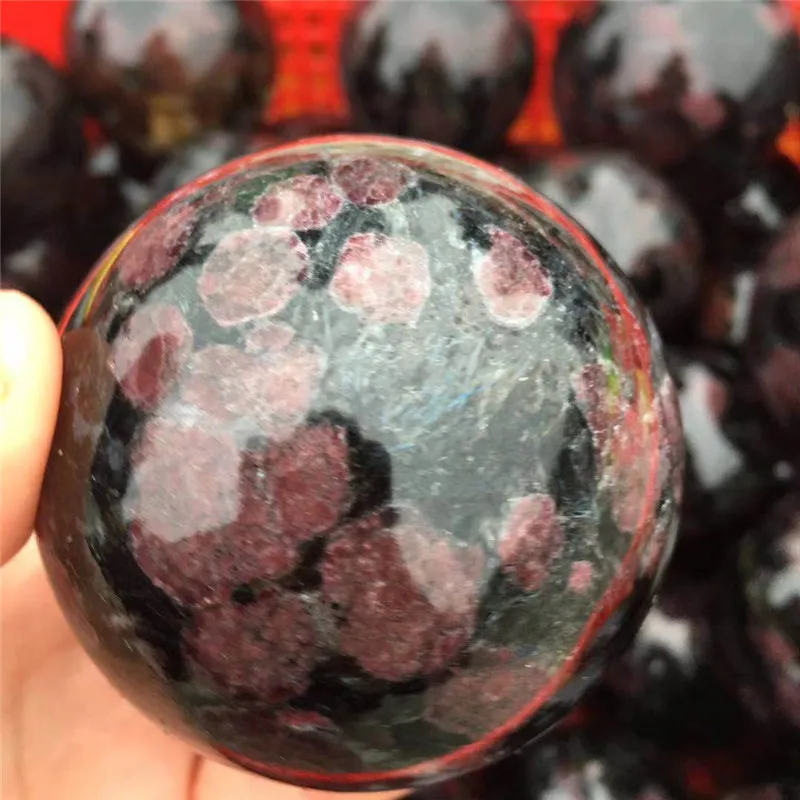 

Natural Crystal astrophyllite garnet Sphere Ball Decoration Home Reiki Energy Stone Healing Mineral Handwork Fengshui DIY Gift