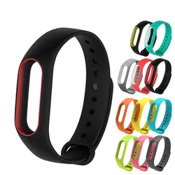 手首ストラップxiaomi mi band 2カラフルベルトシリコンストラップ手首バンドmiband 2スマートブレスレットウェアラブルスマートアクセサリー