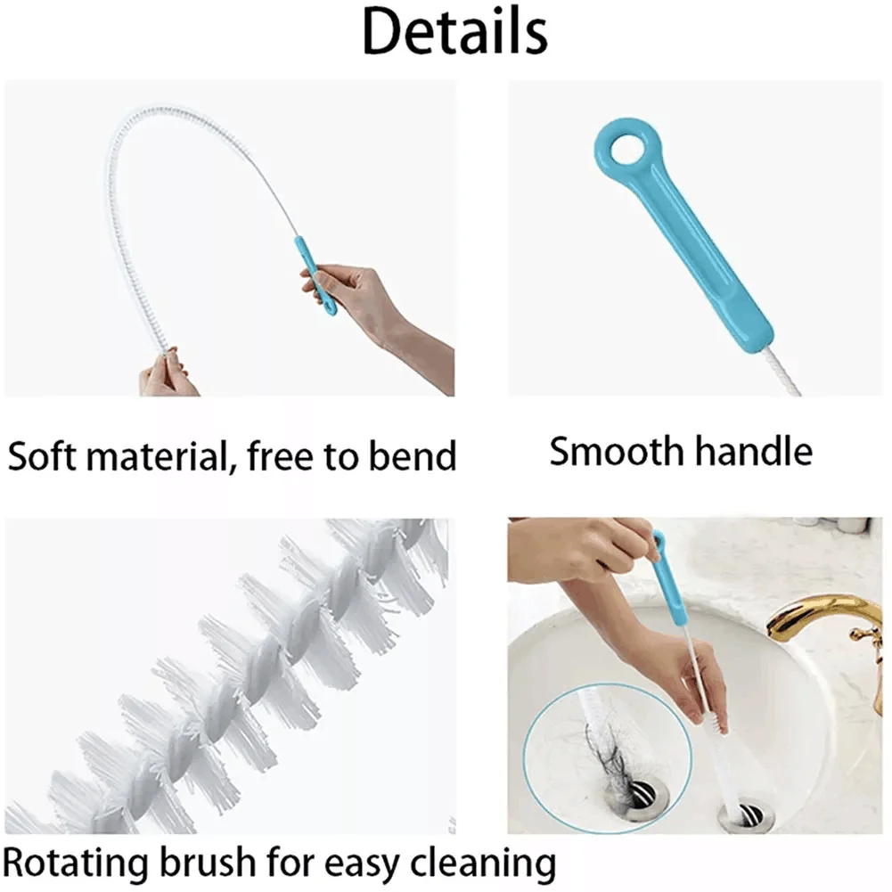 WALFOS Sewer Pipe Unblocker Pipeline Dredge Sink Hair Catcher Drain Cleaner Kitchen Accessories Toilet Brush Cleaning Tools 69cm