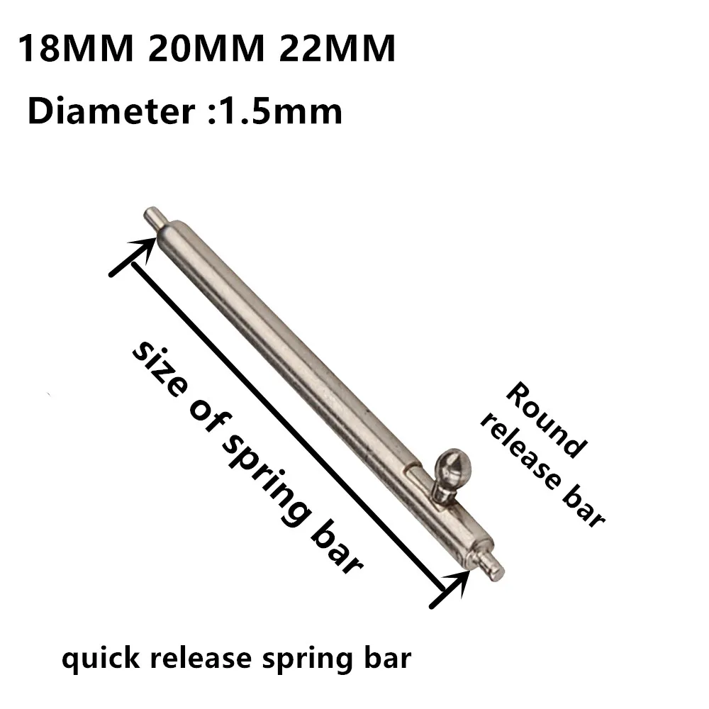 10pcs Watch Pin Tools 1.5mm Diameter Quick Release Watch Strap Spring Bars Pins 14MM 16MM 18MM 19MM 20MM 21MM 22MM 24MM Length