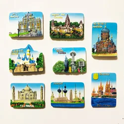 Fridge Magnets Harbin South Korea Shanghai Kuwait Germany Taj Mahal Macau Cambodia Magnet Sticker World Travel Souvenir Magnetic