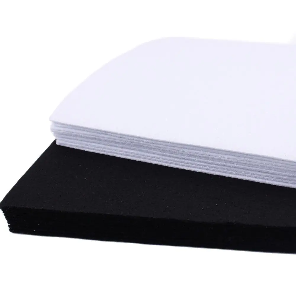 CMCYILING 10Pcs/Set 20*30cm White Black Felt 2 MM Thickness Polyester Cloth For DIY Sewing Crafts Scrapbook Felt Sheet Fabric