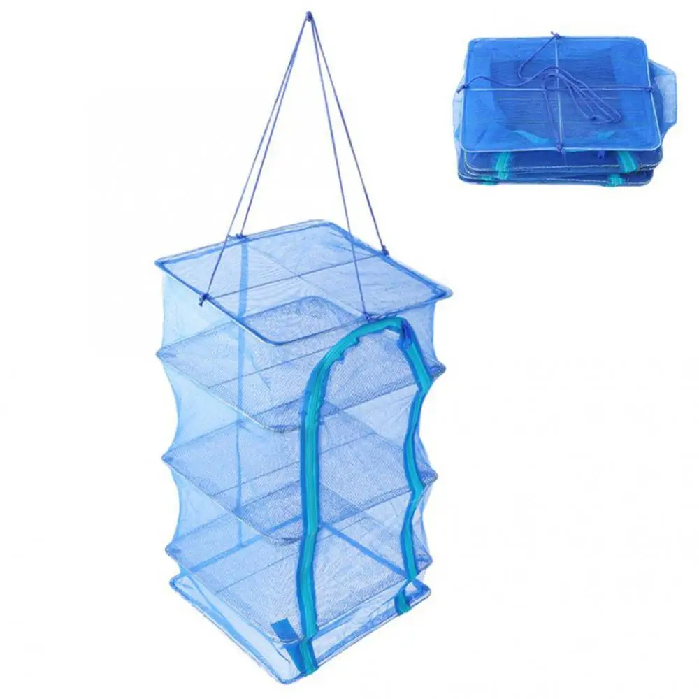 Foldable Multi Layer Drying Rack Fish Vegetables Fruit Herb Hanging Net Dry Cage Fish Hanging Net