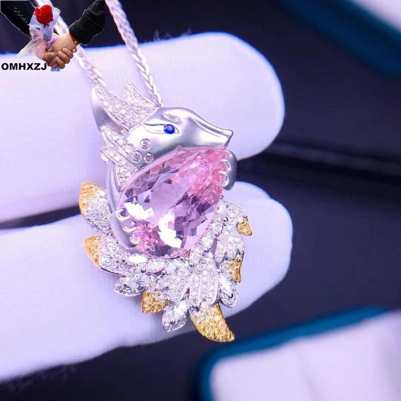 

OMHXZJ Wholesale CA611 European Fashion Woman Party Birthday Wedding Gift Fox AAAZircon 18KT White Gold Pendant Charm NO CHAIN