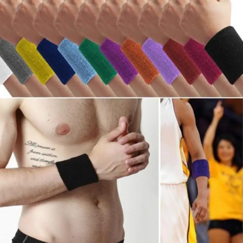 1Pcs Cotton Sport Wristband Brace Wrap Bandage Gym Strap Running Tenis Sports Safety Wrist Support Padel Badminton Wrist Band