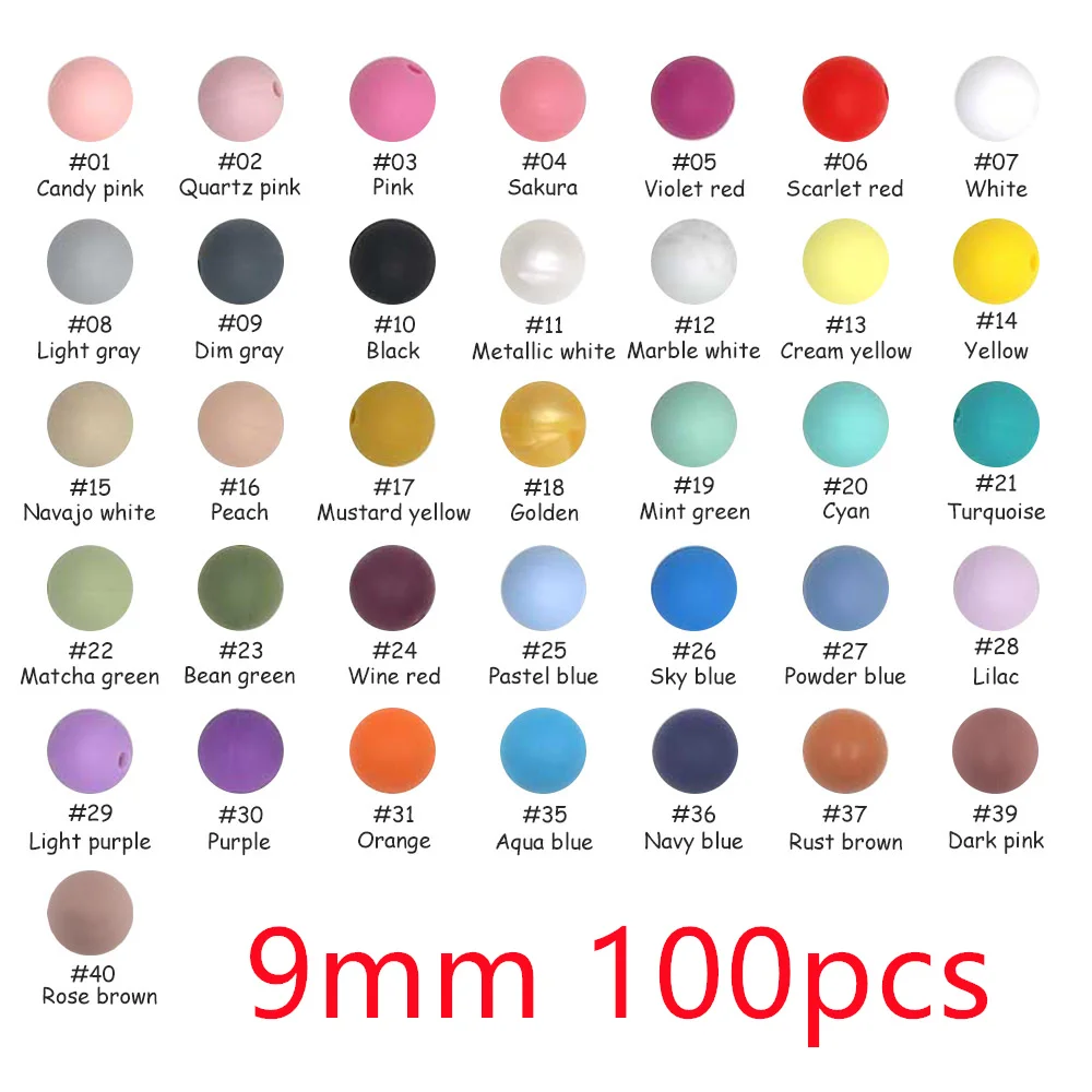 Kovict 9mm Round Silicone Beads 100/200/500/1000Pcs For Jewelry Making DIY Necklace Bracelet Earrings Etc Handmade Accessories image 3