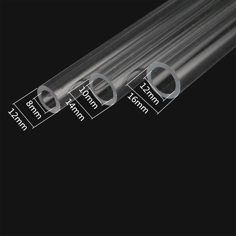 Length 48~50cm Transparent OD 12mm 14mm 16mm Acrylic Pipe Fish Tank Aquarium Clear Tube Thickness 2mm 20 Pcs