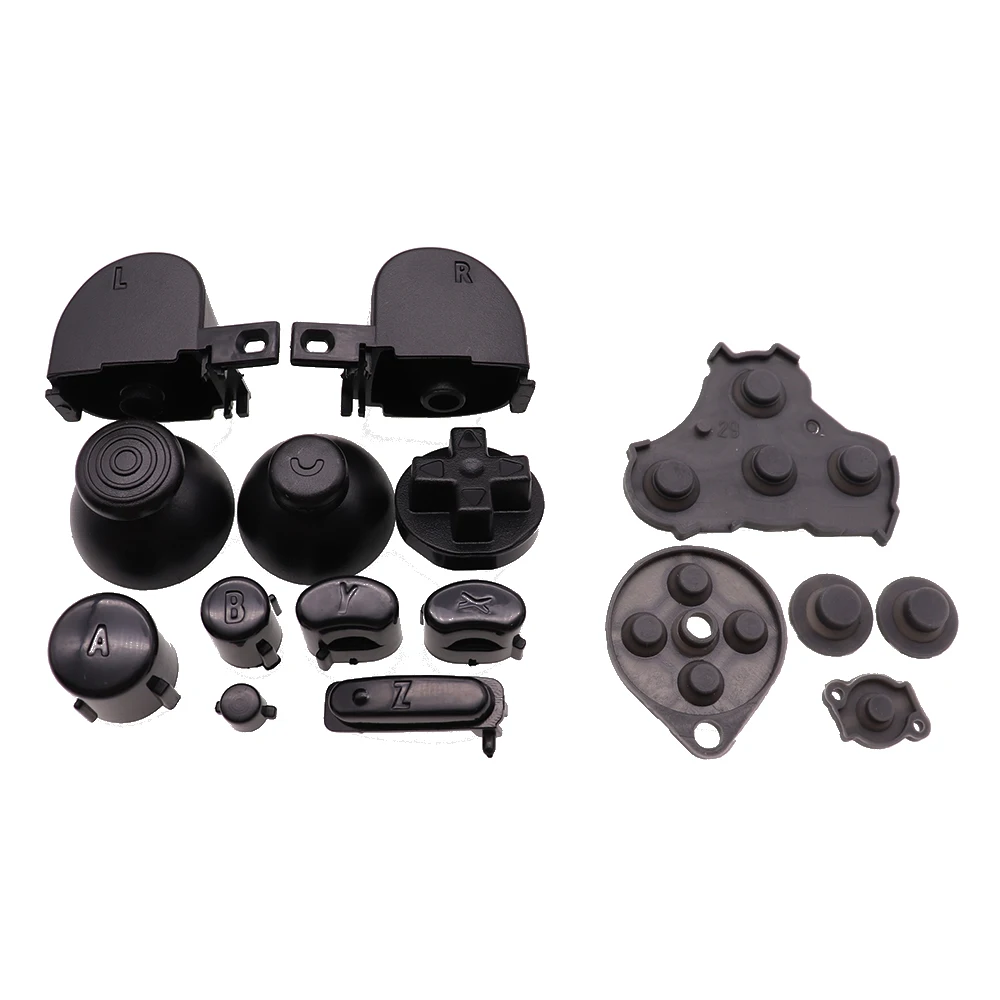 1Set Silicone Conductive Button & Analog Stick Cap Buttons Keypads Y X A B Z Buttons Joystick stick Caps for For NGC Controller