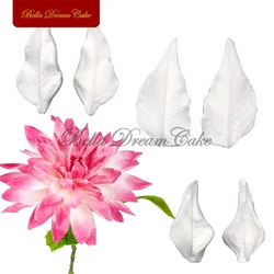 6pcs/set Small Dahlia Leaf Silicone Veiner Mold DIY Handmade Fondant Flower Clay Mould Cake Decorating Tools Baking Accessories