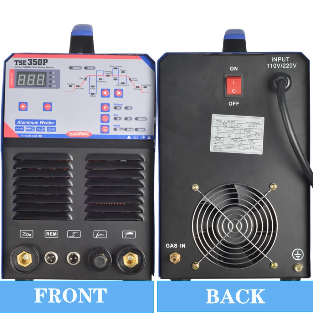 Mesin Las Aluminium 110V/220V Inverter Semi-otomatis AC DC 3 In 1 Pulse/Tig/MMA Welder Kontrol Digital