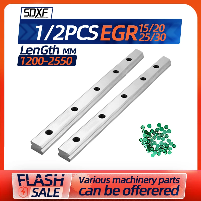 1/2pcs Egr15 /20/25/30 Domestic Silver Slider Slide Linear Guide Linear Square Length Is 1200-2550mm