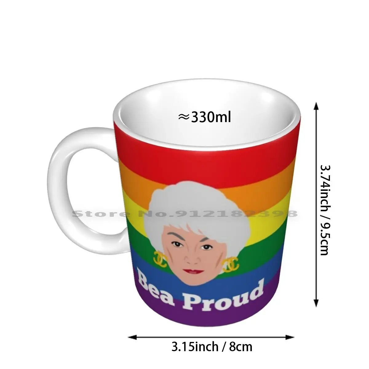 Bea Arthur Pride Proud Ceramic Mugs Coffee Cups Milk Tea Mug Bea Arthur Comedy Actress Comedian Tv Show Golden Lgbt Trans Gay