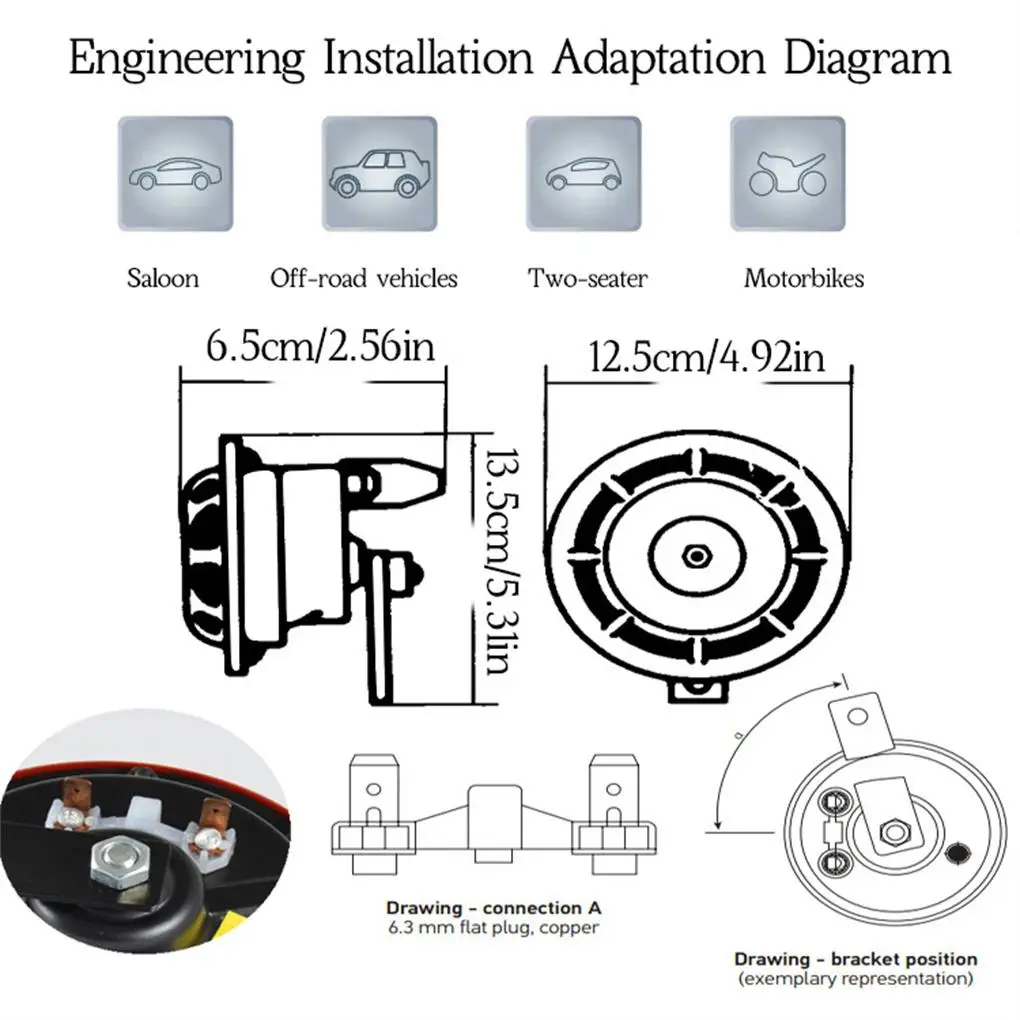 Car Horn 12V 140DB Super Loud Universal Grille Horn New Cool Color Scheme Car Motorcycle Modification Electricity Horn images - 6