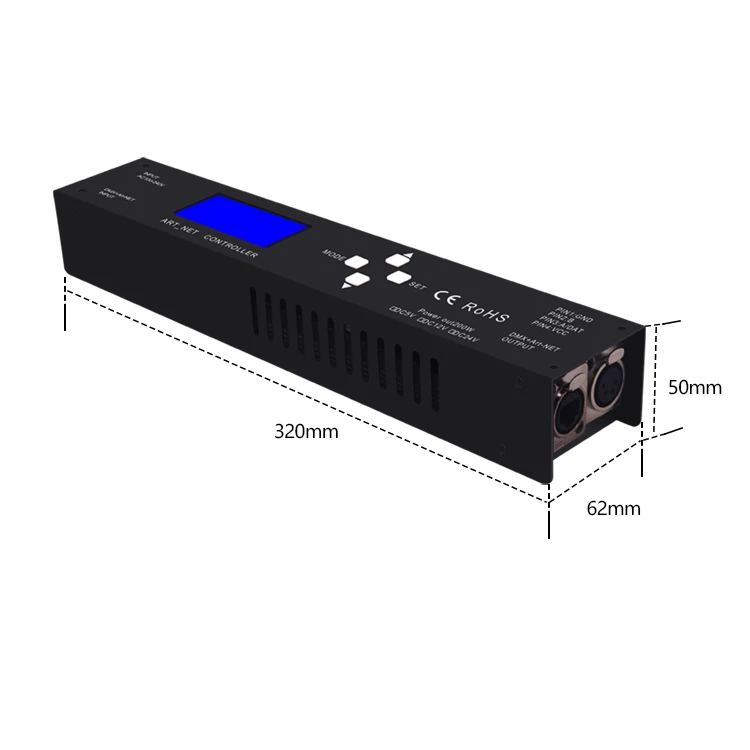 AC110-220V Build-in Power Supply Artnet controller ; output(4  universes /680 pixels/one port)for SK6812 WS2812 LED Strip view 2