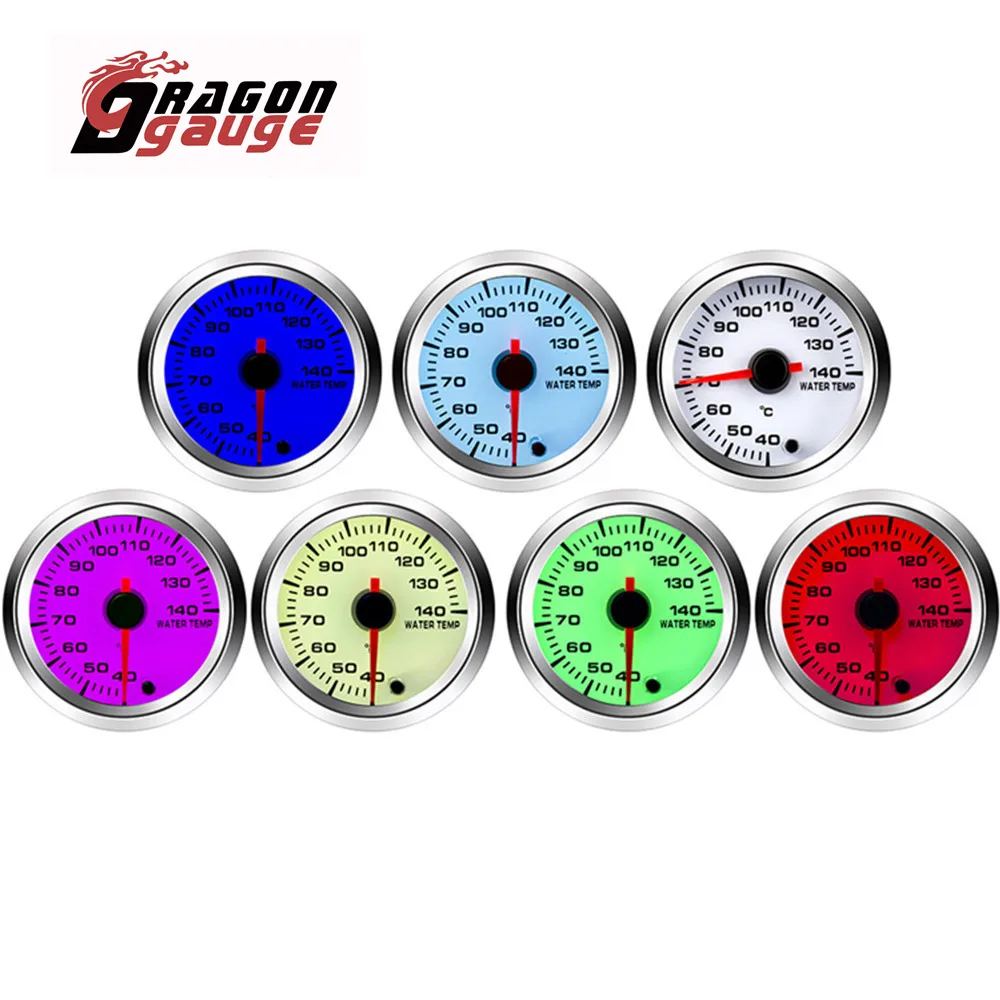 DRAGON GAUGE 52mm Boost Tachometer Voltmeter Air-Fuel Ratio Water Temp Oil Temp Oil Press Exhaust Temp Change 7-Color Backlight