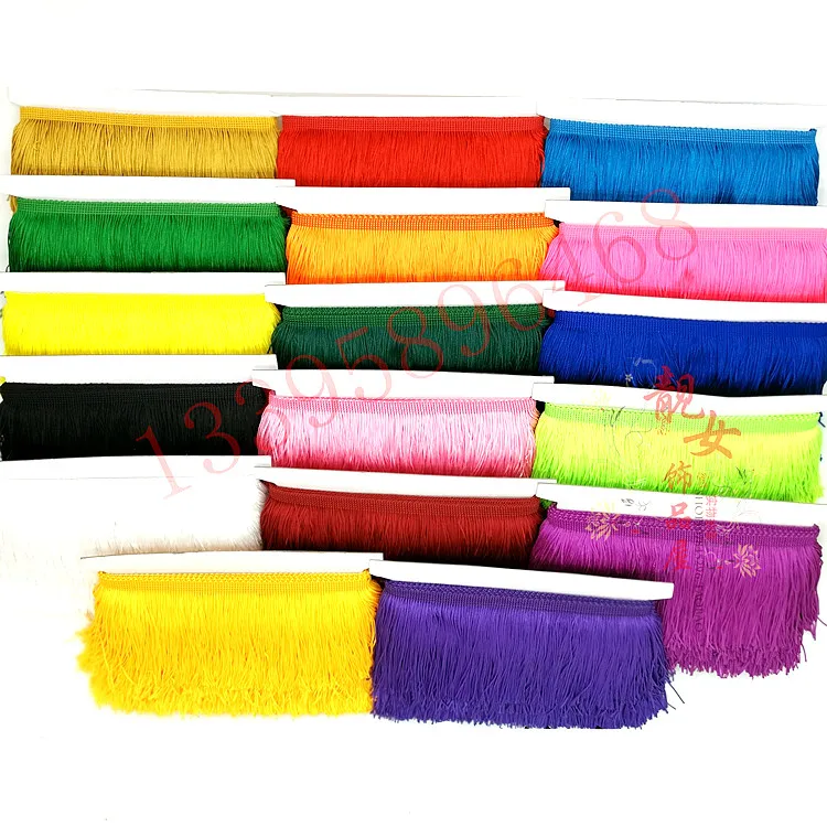 10 Yds Latin Fringe Lace Trim DIY Latin Dress Stage Clothes Accessories Decorative Tassels for Curtains Lace 9cm Wide