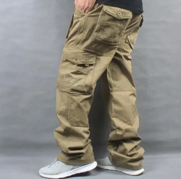Men's Trousers Winter Warm Fleece Thickened Overalls Hip Hop Men Baggy Casual Cargo Pants Warmth