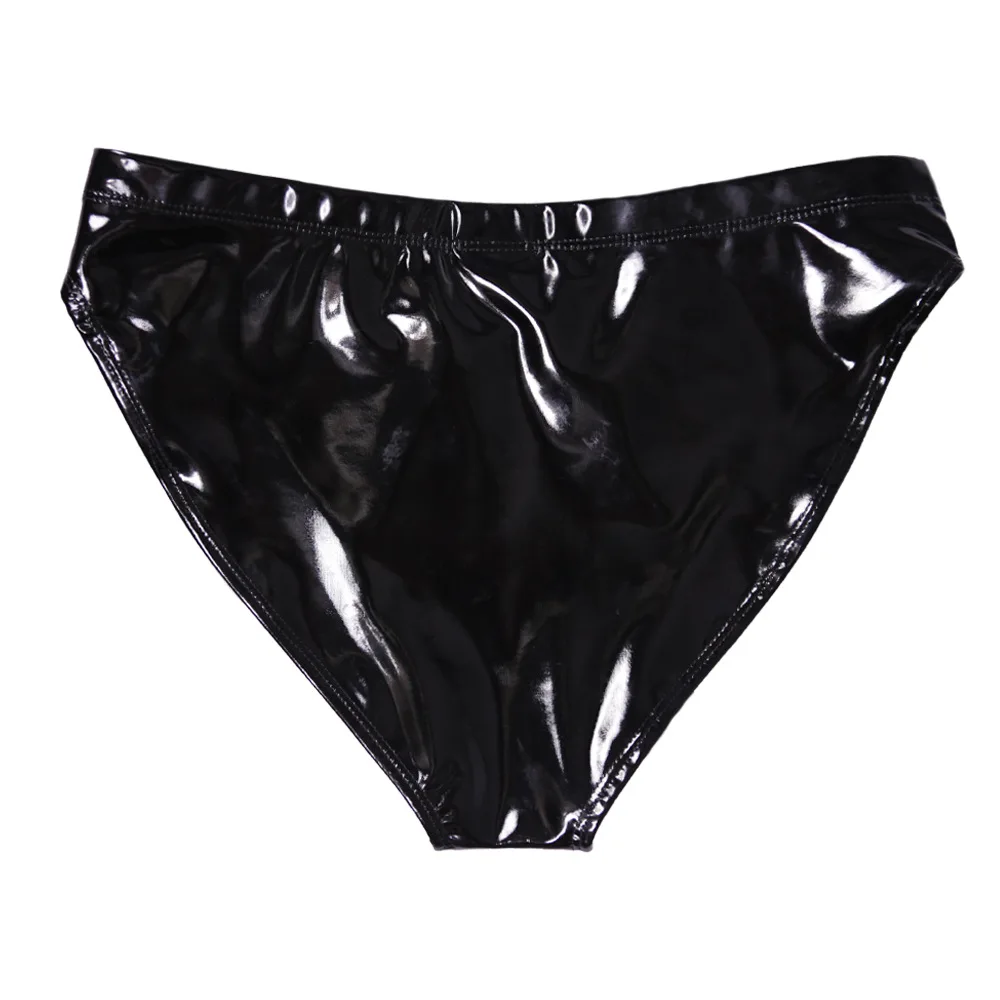 Plus Size Wetlook Shiny PVC Ladies Panties Sexy High Waist Underwear Women Calcinha Bragas Briefs Lingerie Shorts Calzon Mujer