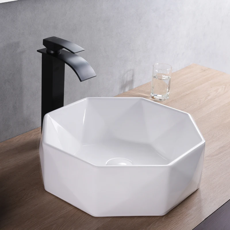 Jingdezhen factory directly art hand painted ceramic vessel sink bathroom wash basin white