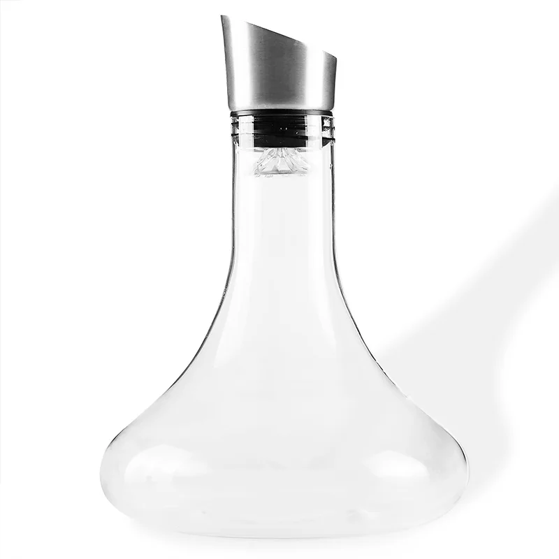 Unleaded Crystal Glass Wine Decanter Red Wine Carafe with Built in Aerator Fast Decanting Wine Accessories