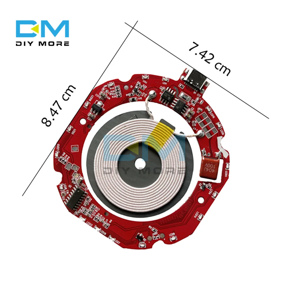 TYPE-C Micro USB 10W/15W Fast Charge Wireless Charge Module Transmitter PCBA Circuit Board 5-12V/5-9V Coil Qi DIY Charging