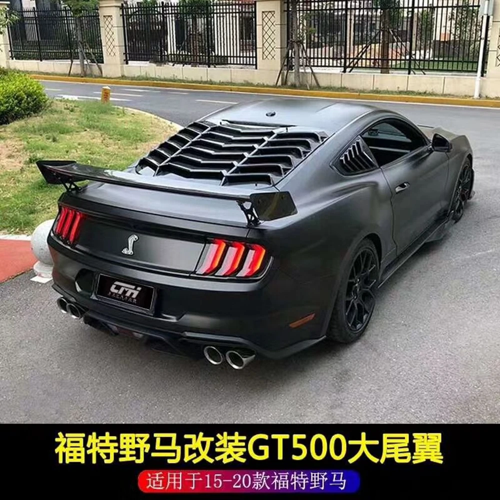 

for ford mustang spoiler GT500 style High quality 2015-2020 Carbon Fiber Rear Roof Spoiler Wing Trunk Lip Boot Cover Car Styling