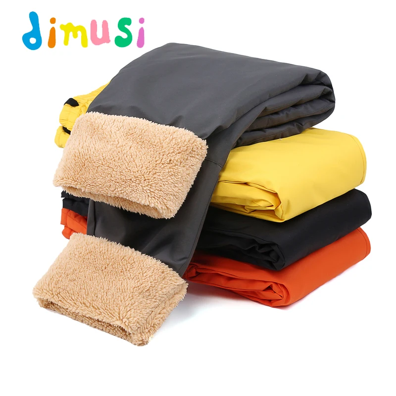 

DIMUSI Winter children kids Waterproof Pants Boys Girls soft shell Pants Fleece Warm teens climbing Pants Hiking Sweatpants