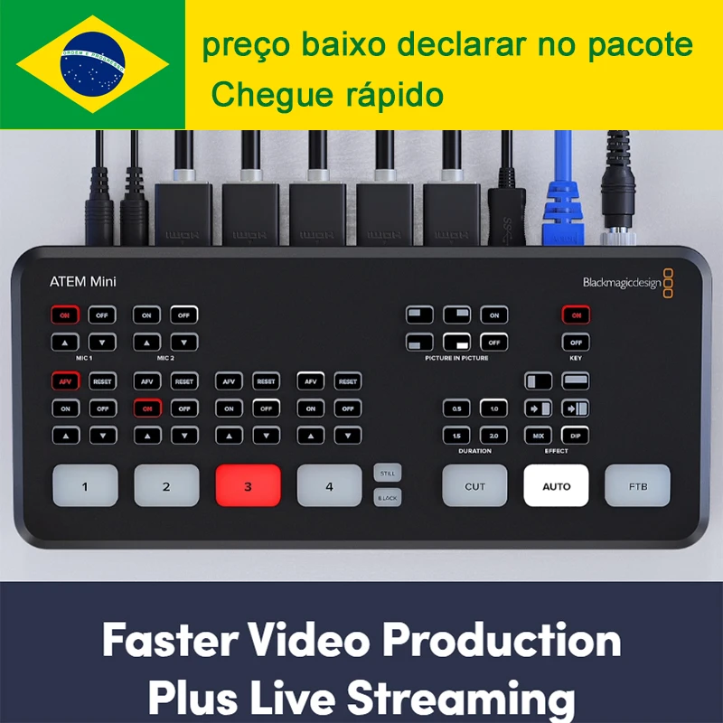 Imagem -02 - Blackmagic Design Atem Mini Switcher Mini Pro Switcher Live Stream Compatível com Hdmi Multi-visualização e Gravação Novos Recursos