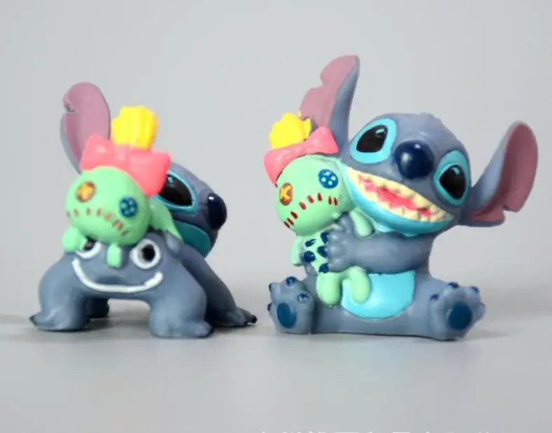 Juego de juguetes de dibujos animados Stitch, 6 muñecas diferentes, regalar a novio, muñeca de Anime, COLLAR COLGANTE, regalo de cumpleaños, regalo de Navidad