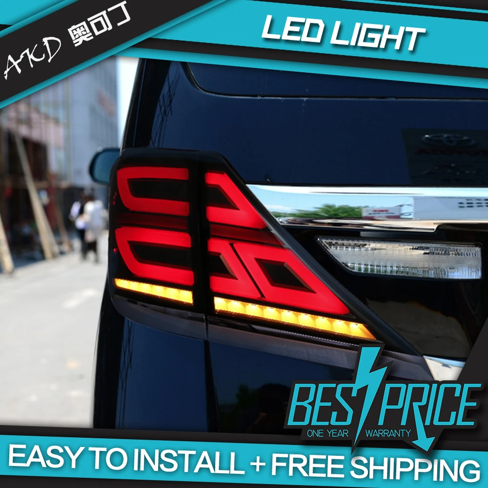 

AKD Car Styling for Toyota Alphard Tail Lights 2007-2014 LED Tail Lamp LED DRL Brake Dynamic Signal Reverse auto Accessories