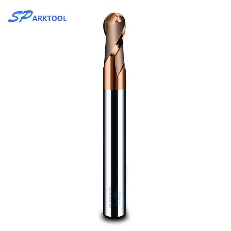 HRC55 Milling Cutter Ball Nose cutter Carbide end mill Alloy Coating Tungsten Steel Cutting Tool 1 2 4 5 6 8 mm 2Flutes Milling