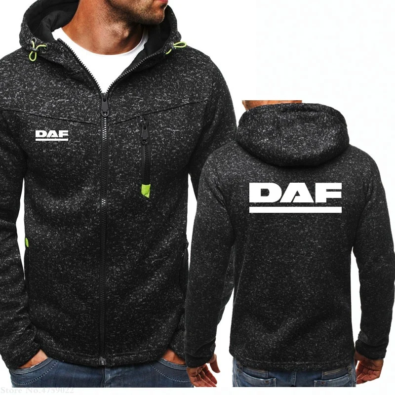 

winter autumn Casual Fleece men Hoodies DAF Sweatshirts long sleeve ZIPPER Hooded male coat