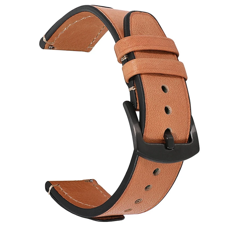 Retro Vegetable Tanned Leather Strap18mm 20mm 22mm 24mm Quick Release Genuine Leather Watchband for MOTO GearS3