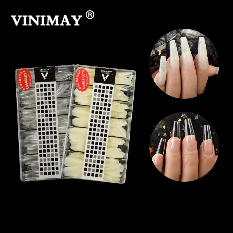 VINIMAY 500pcs Fake Nails No-Trace French Full/Half Nail Tips False Acrylic Nail Tips UV Gel Manicure Fake Nail Tips