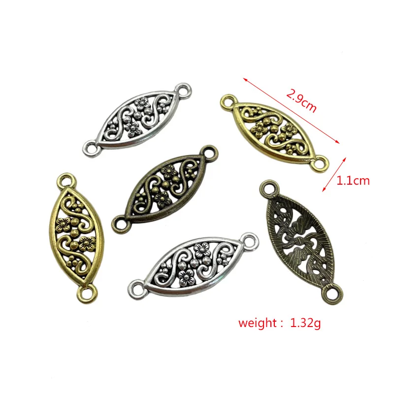 20pcs metal alloy 3-color eye shape hollow connector DIY making bracelets and necklaces hasp wholesale wholesale jewelry