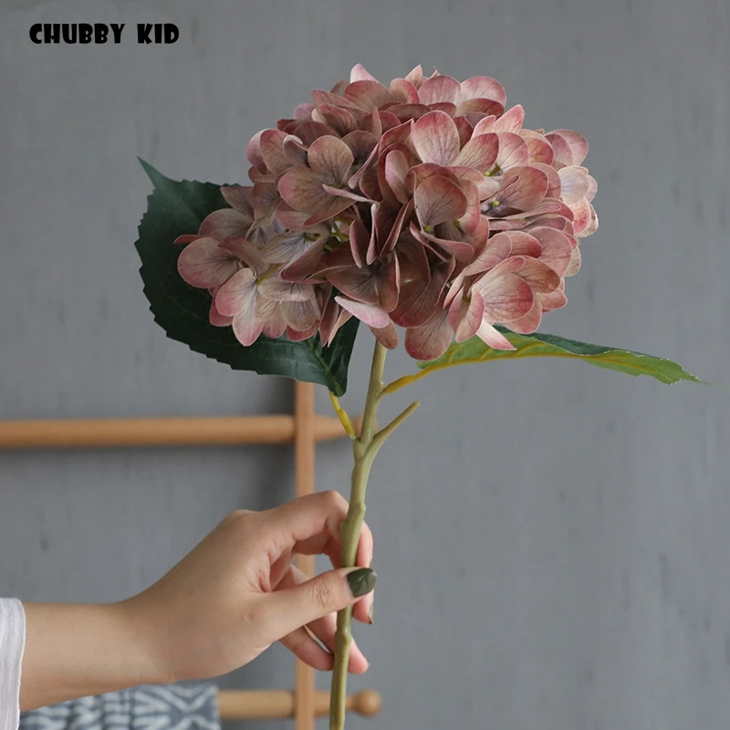 12pcs! wholesale 3D high simulation Hydrangea flower vintage artificial silk flower fake Hydrangeas wedding decorative flowers