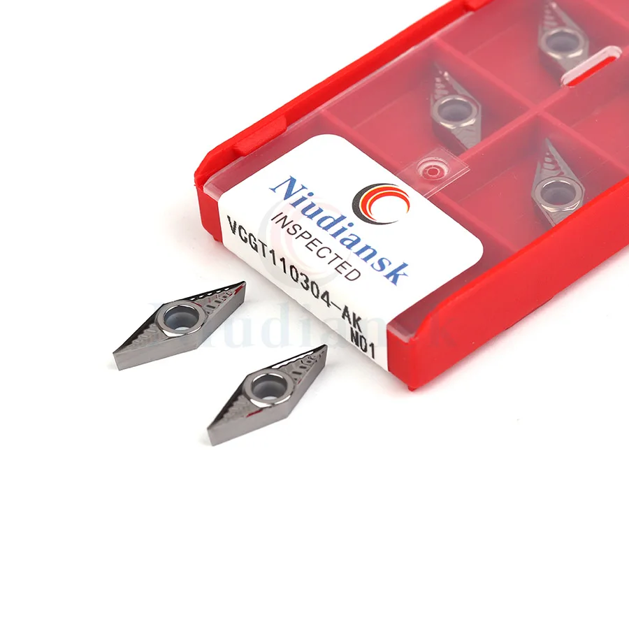 10 pièces VCGT110302 VCGT110304 AK N01 VCGT110308 AK N01 insert De Coupe pour l'aluminium, CNC tour outil de finition lame en carbure de Tungstène