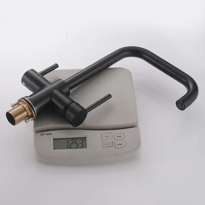 Imagem -05 - Rovogo-torneira de Pia de Cozinha com Água Potável em Torneiras Misturadoras Frio e Quente Preto Fosco Bar Filtro de Água