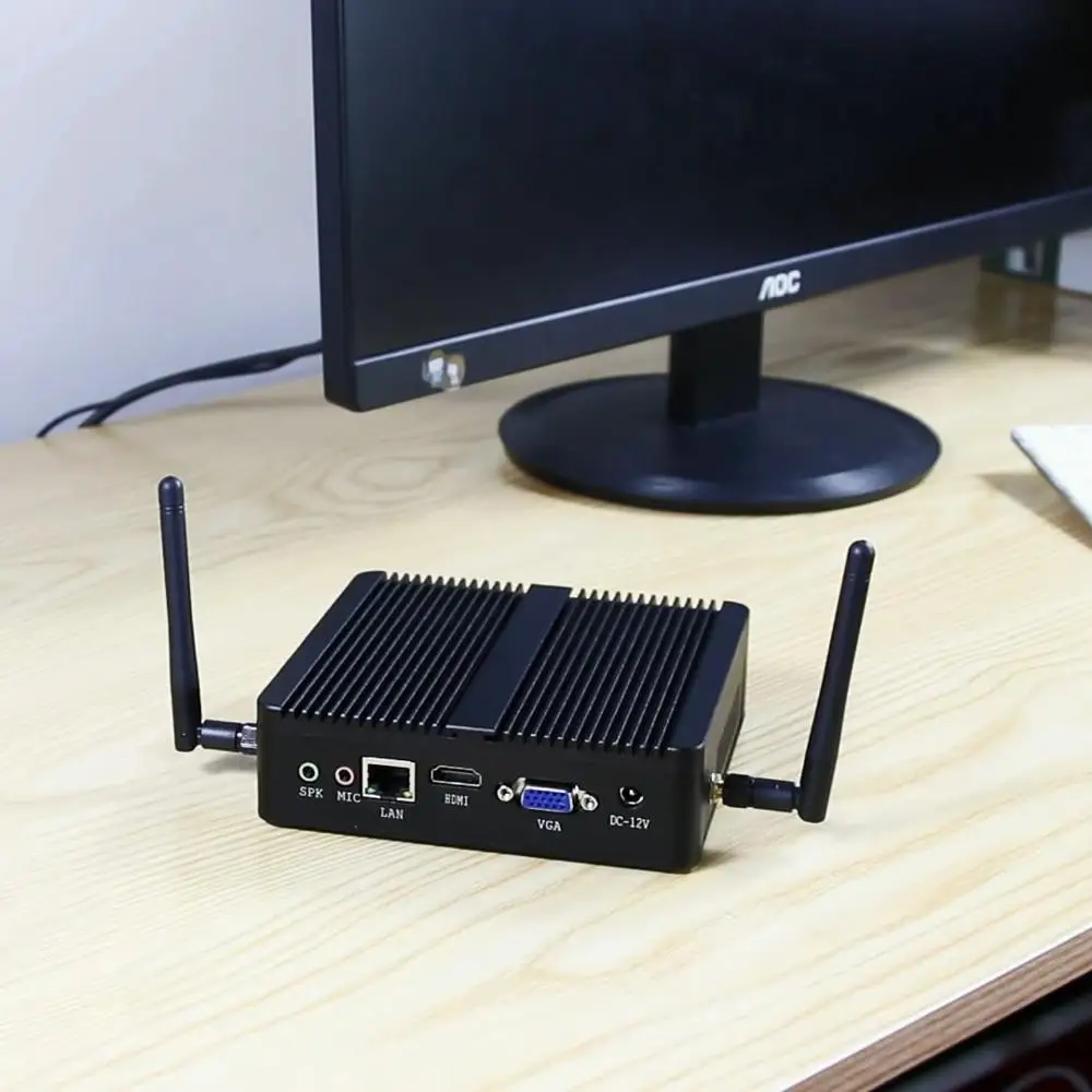 Tolibek mini pc computer lüfter los intel celeron n2830 windows 10/8/7 desktop büro htpc wifi 5usb linux ubuntu