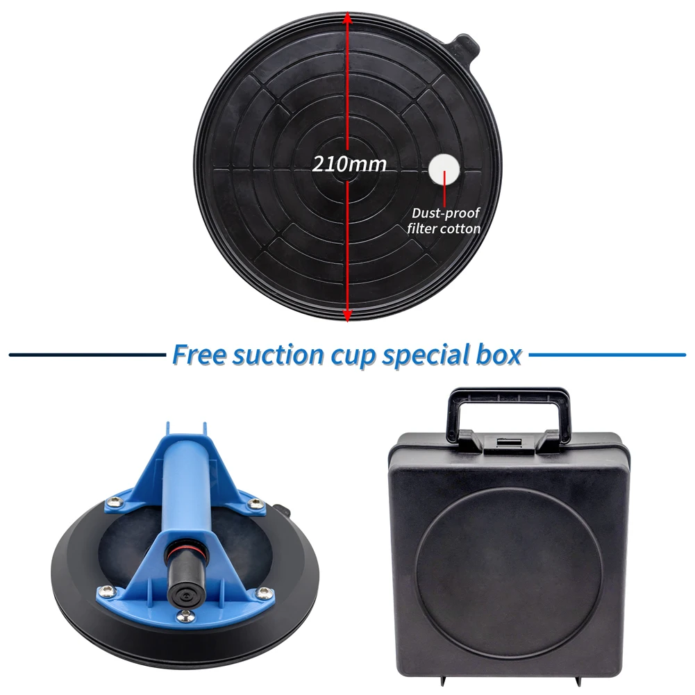 8 "ดูดสูญญากาศถ้วย Heavy Duty Vacuum Lifter คู่ชั้น Suckers สำหรับแก้ว & หินแกรนิตเปลี่ยน260lbs