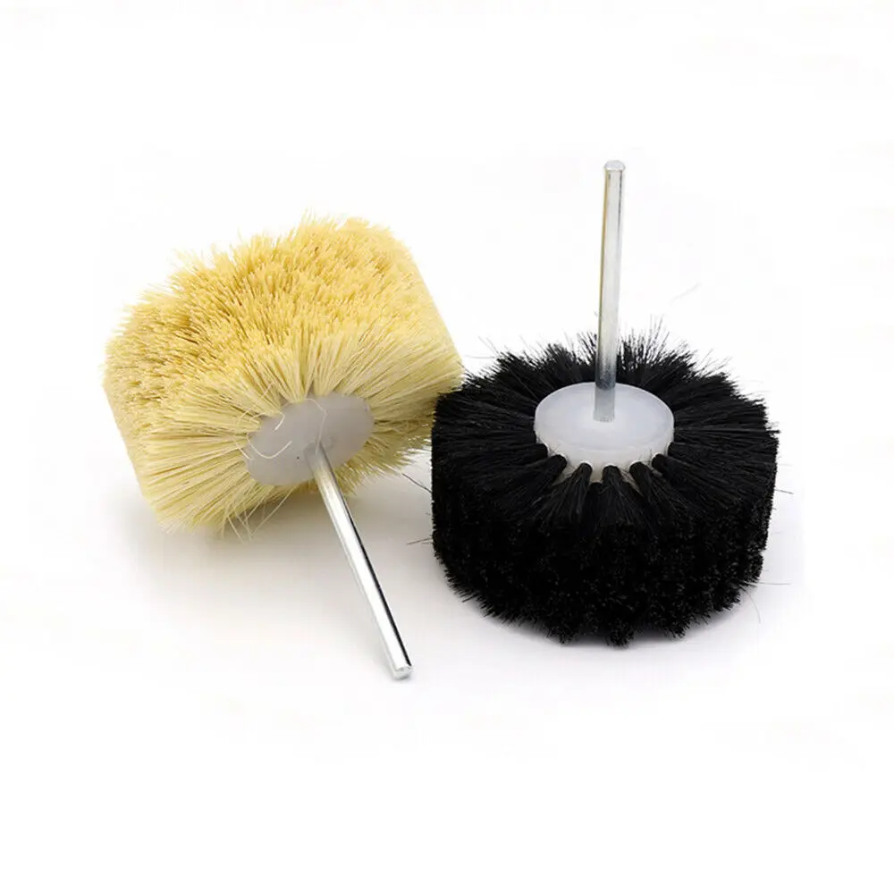 4 ''100mm rotante Sisal/maiale capelli setola spazzola ruota 1/4'' gambo per trapano