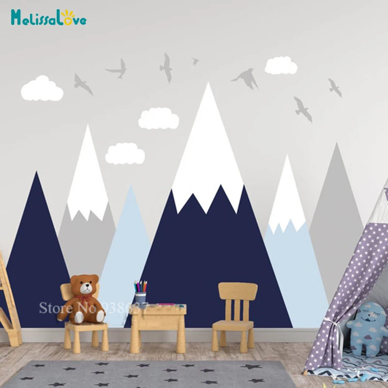 

Cartoon Mountains Decal Woodland Wall Sticker Home Decor For Kids Baby Room Princess Room Nursery Decoration BA976