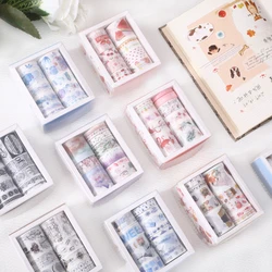 10 Rolls/Set maskeleme Washi bant Set Vintage çiçek bitki Flamingo Scrapbooking planlayıcısı için dekoratif Sticker Diy yapışkanlı etiket