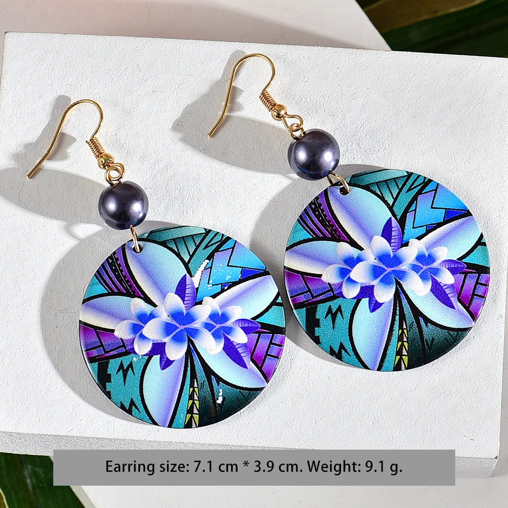 Cring Coco Acrylic Trendy Women\'s Earrings 2024 Hawaiian Polynesian Plumeria Flower Earings Accessories Jewelry for Women New