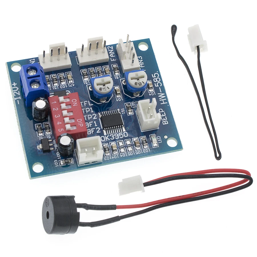 DC 12V 5A PWM PC CPU Fan Temperature Control Speed Controller Board Speed Controller Temperature Probe Buzzle