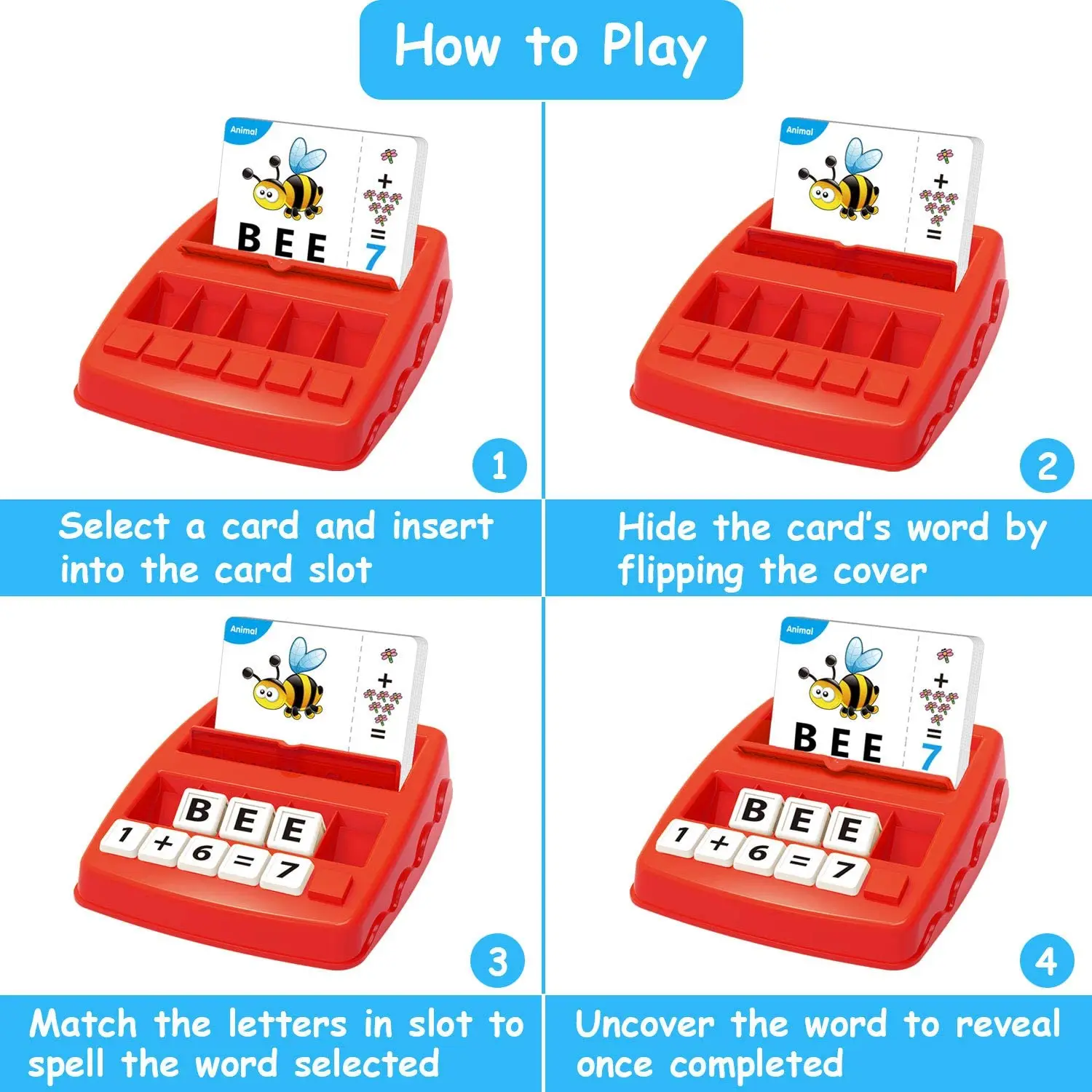 수학 매칭 문자 게임 시력 단어 알파벳 플래시 카드 및 유아 교육 학습 장난감을위한 수학 보드 게임