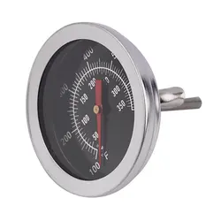 Stainless Steel BBQ Smoker Pit Grill Bimetallic thermometer Temp Gauge with Dual Gage 500 Degree Cooking Tools